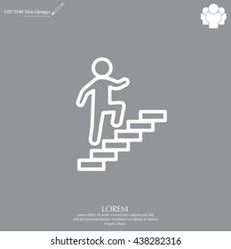 Walk Up Stairs Symbol Vector Illustration, line icon
