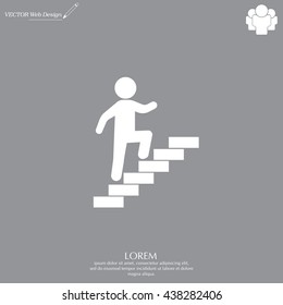 Walk Up Stairs Symbol Vector Illustration
