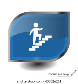 Walk Up Stairs Symbol Vector Illustration
