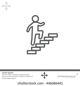Walk Up Stairs Symbol Vector Illustration, line icon
