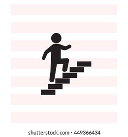Walk Up Stairs Symbol Vector Illustration
