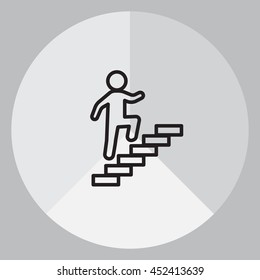 Walk Up Stairs Symbol Vector Illustration, Line Icon
