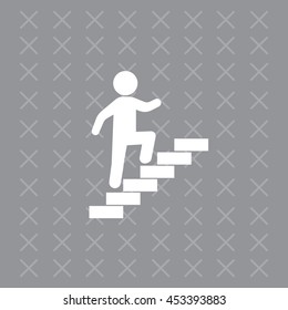 Walk Up Stairs Symbol Vector Illustration
