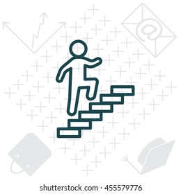 Walk Up Stairs Symbol Vector Illustration, line icon
