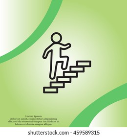 Walk Up Stairs Symbol Vector Illustration, line icon
