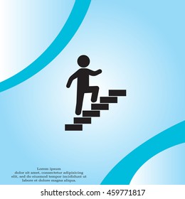 Walk Up Stairs Symbol Vector Illustration