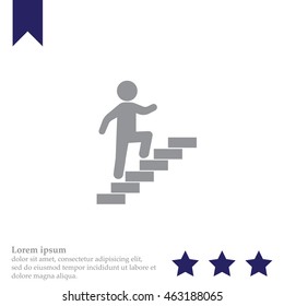 Walk Up Stairs Symbol Vector Illustration
