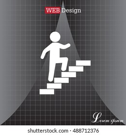 Walk Up Stairs Symbol Vector Illustration


