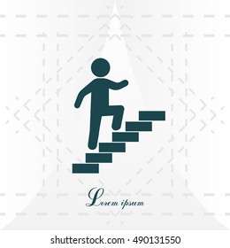 Walk Up Stairs Symbol Vector Illustration

