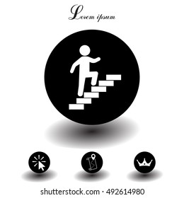 Walk Up Stairs Symbol Vector Illustration

