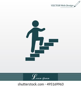 Walk Up Stairs Symbol Vector Illustration

