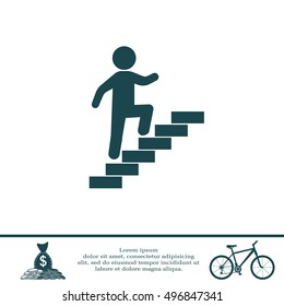 Walk Up Stairs Symbol Vector Illustration

