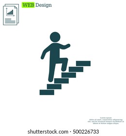 Walk Up Stairs Symbol Vector Illustration