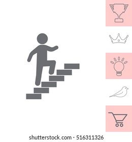 Walk Up Stairs Symbol Vector Illustration

