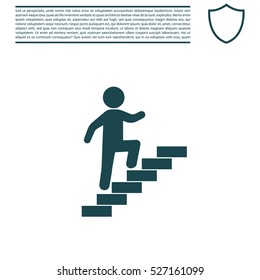 Walk Up Stairs Symbol Vector Illustration

