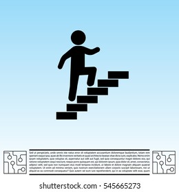 Walk Up Stairs Symbol Vector Illustration

