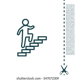 Walk Up Stairs Symbol Vector Illustration, line icon

