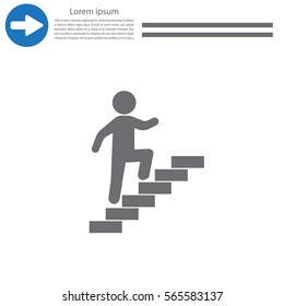 Walk Up Stairs Symbol Vector Illustration

