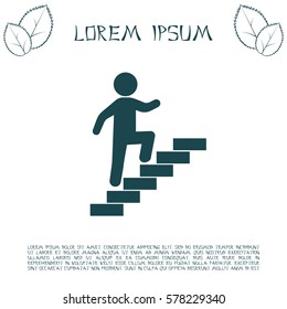 Walk Up Stairs Symbol Vector Illustration

