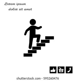 Walk Up Stairs Symbol Vector Illustration