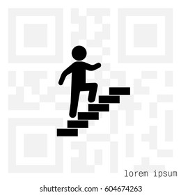 Walk Up Stairs Symbol Vector Illustration

