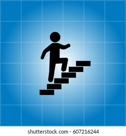 Walk Up Stairs Symbol Vector Illustration


