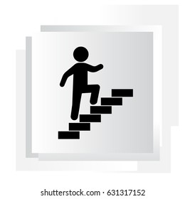 Walk Up Stairs Symbol Vector Illustration

