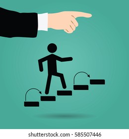 Walk to a success.