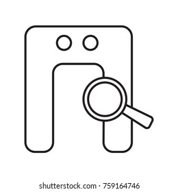 walk through metal detector icon outline