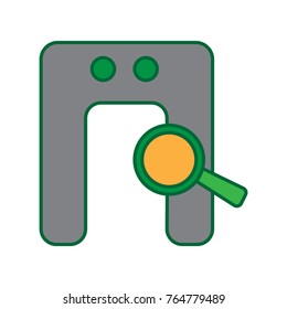 walk through metal detector  icon flat color