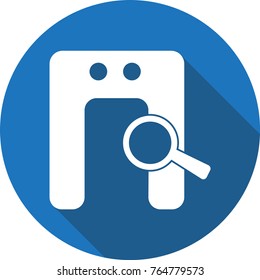 walk through metal detector  icon with long shadow