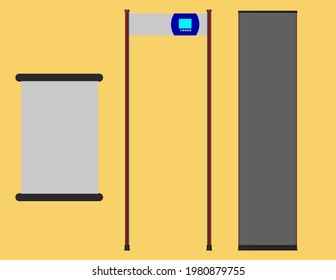 Walk Through Metal Detector. Security Gates Vector Illustration