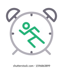 walk time vector color line icon 
