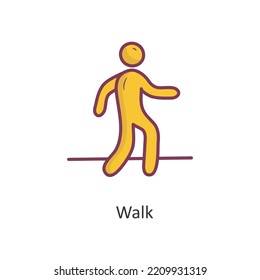 Walk Vector Filled outline Icon Design illustration. Workout Symbol on White background EPS 10 File