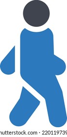ilustración de vector caminar sobre un fondo transparente.Símbolos de calidad premium.Icono vector glifos para el concepto y el diseño gráfico.