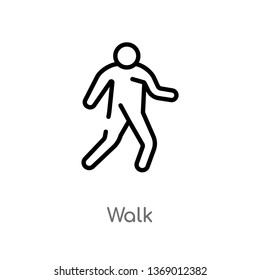 walk vector line icon. Simple element illustration. walk outline icon from humans concept. Can be used for web and mobile