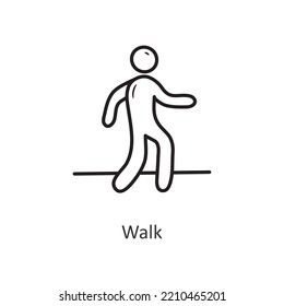 Walk Vector Outline Icon Design Illustration. Workout Symbol On White Background EPS 10 File