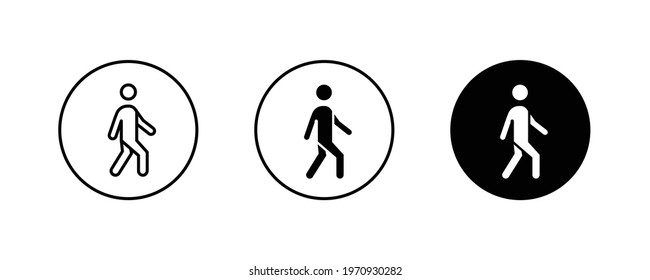 walk walking man icon, run  icons button, vector, sign, symbol, logo, illustration, editable stroke, flat design style isolated on white linear pictogram