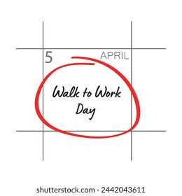 Walk to Work Day Vector, April 5.