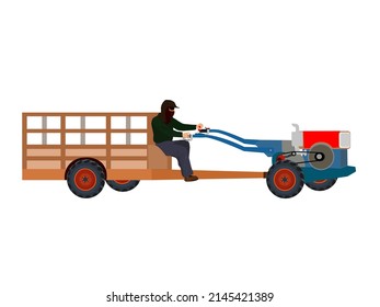 walk-behind tractor on a white background.