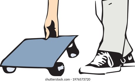 Walkcar icon logo vector, Car in your bag, Carrying around like a laptop