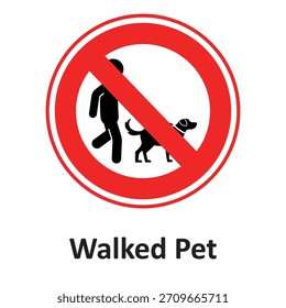 Walked Pet Ban Vector Icon which can easily modify or edit

