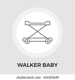 Walker baby icon vector. Flat icon isolated on the white background. Editable EPS file. Vector illustration.