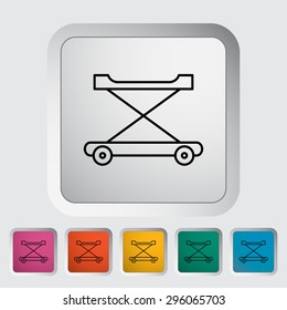 Walker baby thin line flat vector related icon set for web and mobile applications. It can be used as - logo, pictogram, icon, infographic element. Vector Illustration. 