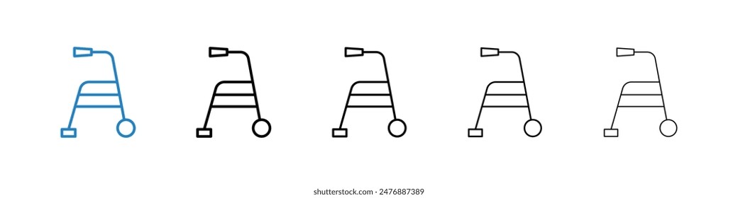 Walker black and white vector icon