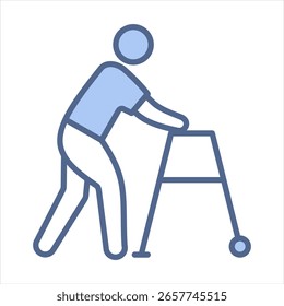 Walker Blue Icon Vector Illustration