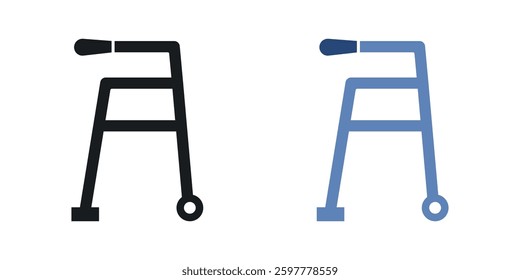 Walker colored icon set. Stock Vector
