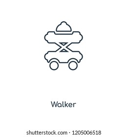 Walker concept line icon. Linear Walker concept outline symbol design. This simple element illustration can be used for web and mobile UI/UX.