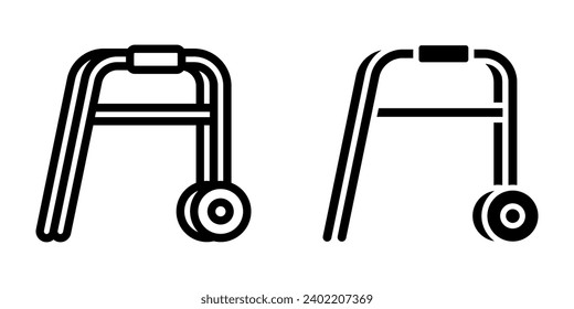 walker for disabled person Icon. symbol for mobile concept and web design. vector illustration