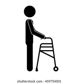 walker for disabled person isolated icon design, vector illustration  graphic 